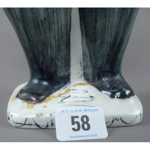 58 - RICHARD & SUSAN PARKINSON STUDIO POTTERY 'BOBBY' A/F DAMAGE TO BASE POORLY GLUED 32CM