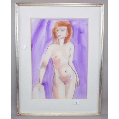 6 - SAMUEL DODWELL (1909-1990) WATERCOLOUR LIFE STUDY 68CM X 51CM