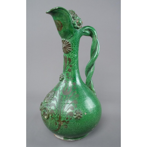 60 - 19TH CENTURY OTTOMAN EMPIRE TURKISH CANAKKALE POTTERY EWER 38CM + 1 OTHER