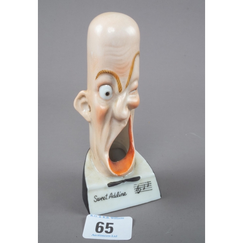 65 - SHAFER & VATER NOVELTY SMOKING HEAD SINGER