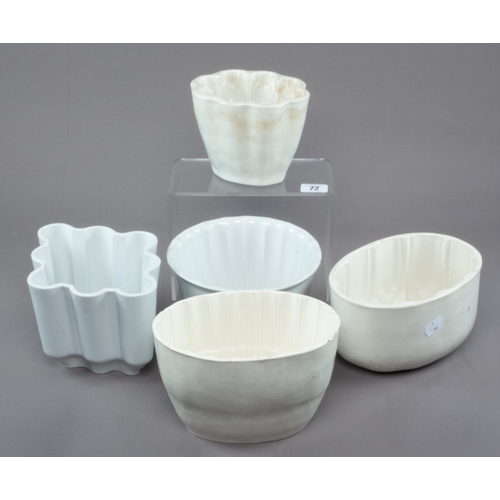 72 - FIVE VARIOUS CERAMIC MOULDS