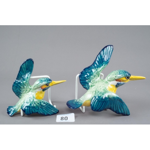 80 - TWO BESWICK WALL KINGFISHERS 729-2 & 729-3