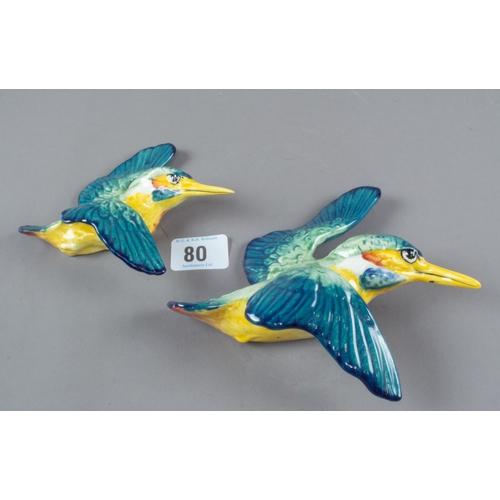 80 - TWO BESWICK WALL KINGFISHERS 729-2 & 729-3