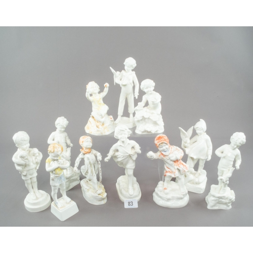 83 - ELEVEN ROYAL WORCESTER BLANK FIGURINES UNSIGNED