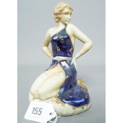 155 - ROYAL DUX ART DECO KNEELING LADY FIGURINE