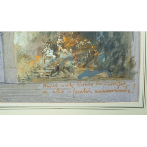 23 - HENRY BARDON (BRITISH 1921-1999) WATERCOLOUR FOR ROYAL BALLET COVENT GARDEN SET DESIGN SLEEPING BEAU... 