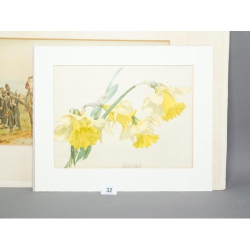 32 - FOLIO OF VARIOUS ORIGINAL ART & ETCHINGS INC' PENCIL SIGNED WILLIAM QUILLER ORCHARDSON ETCHING AMONG... 