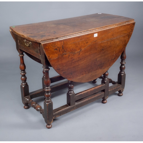 683 - 18TH C OAK GATELEG TABLE 124CM X 100CM