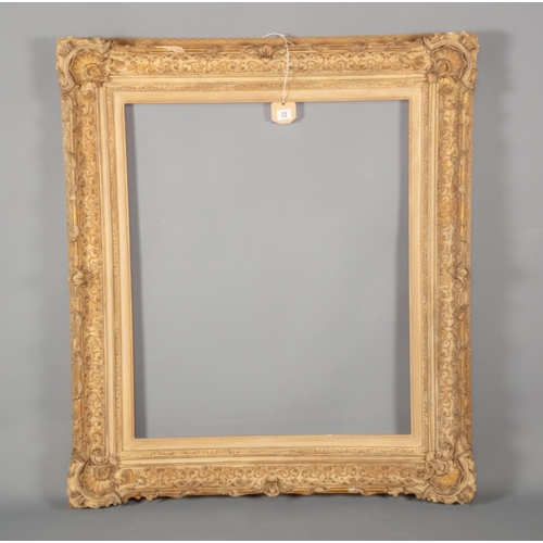 72 - VICT' GILT WOOD & GESSO FRAME 102x89CM, APERTURE 75x62CM