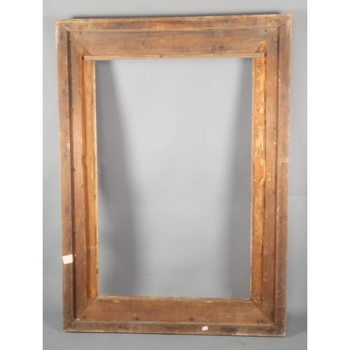 74 - VICTORIAN SOLID CARVED WOOD PICTURE FRAME, 142x104CM, APERTURE 110x71CM