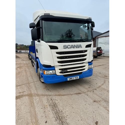 150 - SCANIA G440 FLATBED LORRY AND DRAG
26' lorry bed, 27' drag