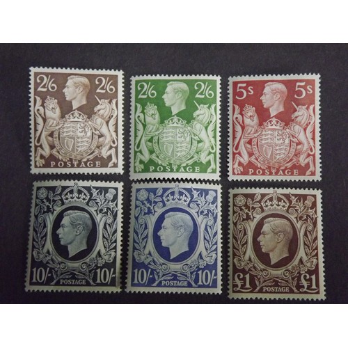 6 x Great British Postage Stamps. King VI 1939. Condition GB