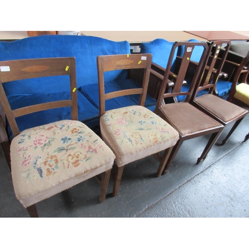 213 - Blue Bergere's Three Piece Suite & 5 Dining Chairs