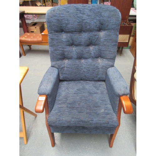 223 - Navy Upholstered Easy Chair