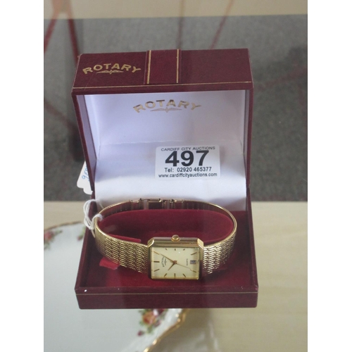 497 - Gold Plated Rotary Men's Watch