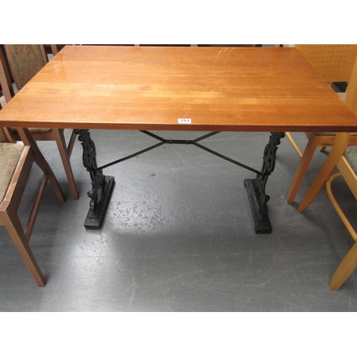 253 - Table with Cast Iron Legs