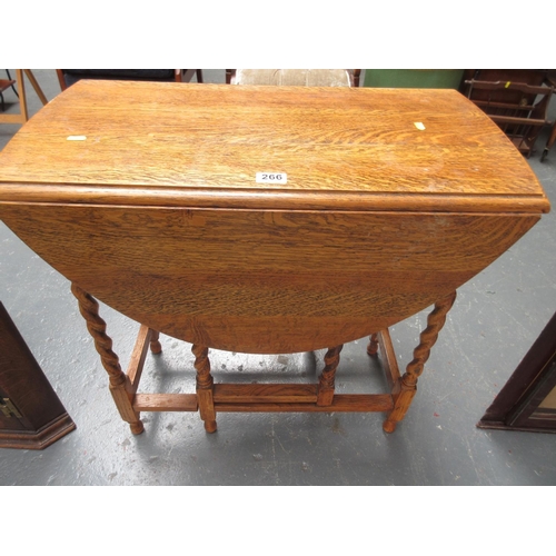 266 - Oak Barley Twist Gate Legged Table