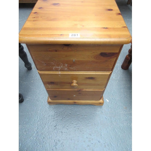 281 - Pine Bed Side Drawers