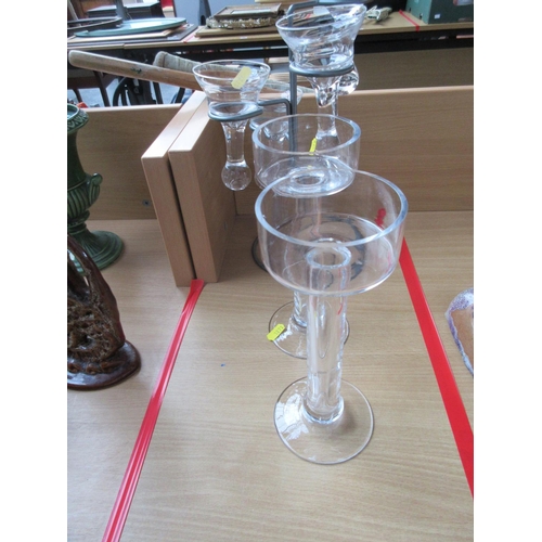 135 - Glass Candle Holders