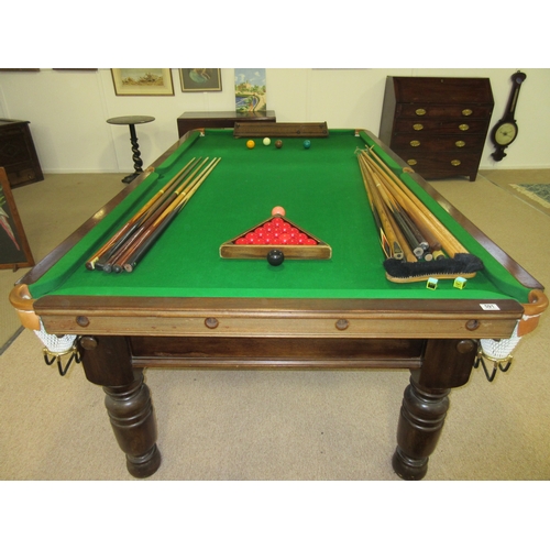 591 - 3/4 Size Slate Bed Snooker Table & Accessories C1900 - 54