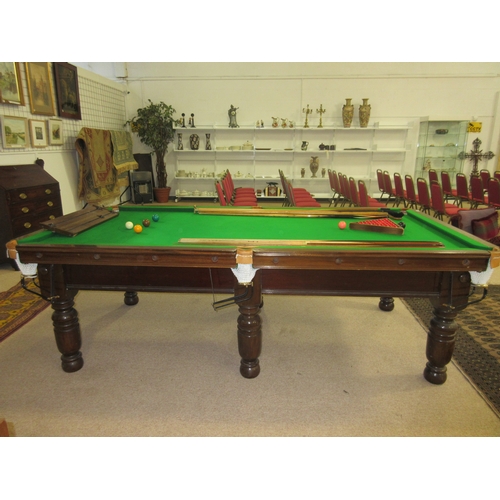 591 - 3/4 Size Slate Bed Snooker Table & Accessories C1900 - 54