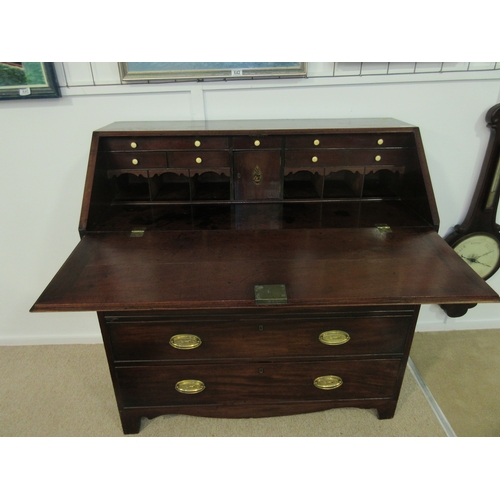 592 - Large Mahogany Writing Bureau with Four Graduated Draws & Fitted Interior