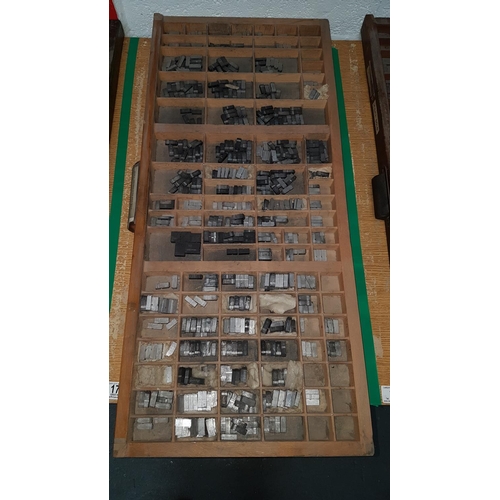 17 - Wooden Printers Tray + Contents