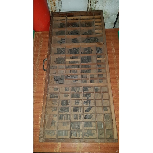 25 - Wooden Printers Tray + Contents