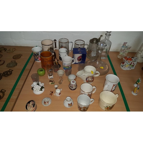 47 - Lot Of Crested Wares,Tankards,Decanters Etc.