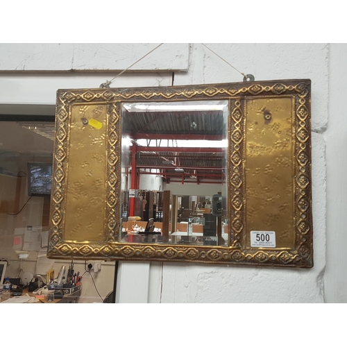 500 - Small brass framed mirror