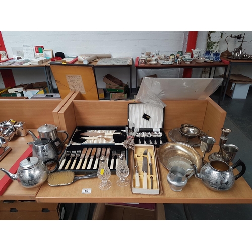 82 - Collection of silver plated cutlery and other wares