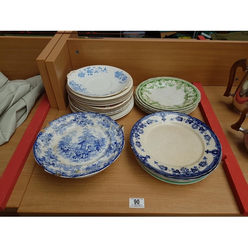 90 - Miscellaneous china plates etc.