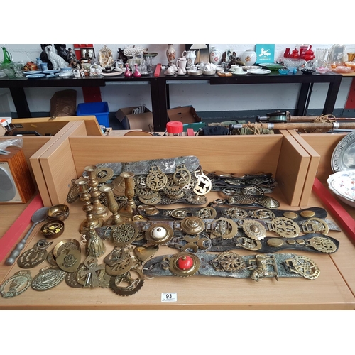 93 - Large collection of horse brasses and other brass items