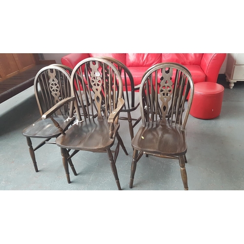 289 - Set of 6 wheelback dining chairs