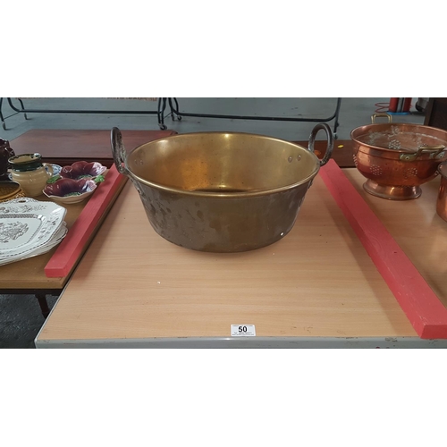 50 - Large brass jam pan
