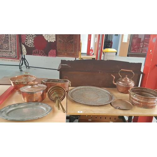 51 - Collection of antique copperware