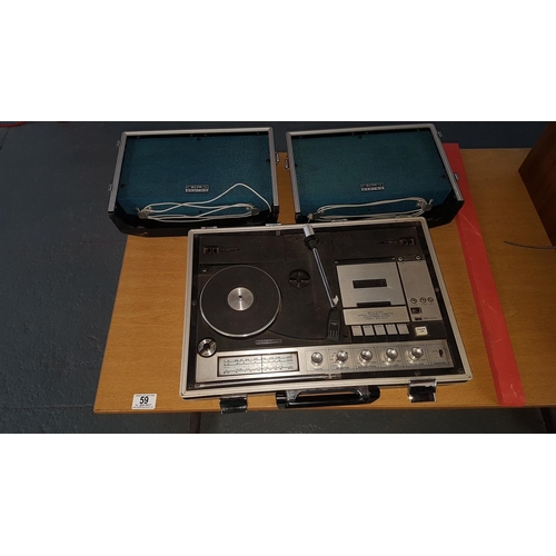 59 - Vintage crown portable suitcase stereo