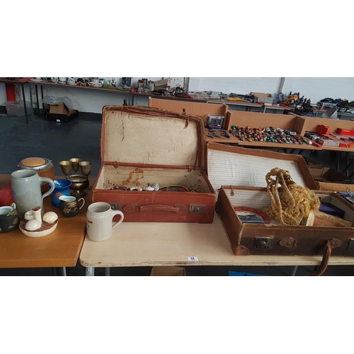 68 - Vintage suitcases and miscellaneous items