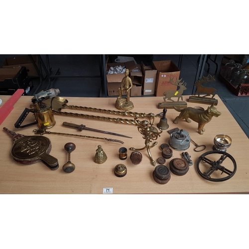 71 - Collection of brass and metalware