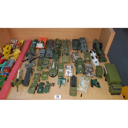 79 - Collection of military vehicles including Dinky and Corgi