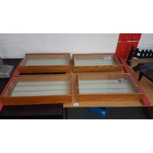 8 - Four display boxes with perspex fronts