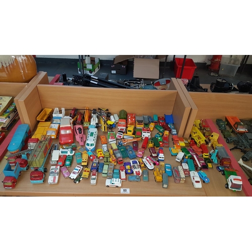 80 - Quantity of Corgi, Dinky , Matchbox, cars, trucks, Chipperfield's Circus vehicles etc