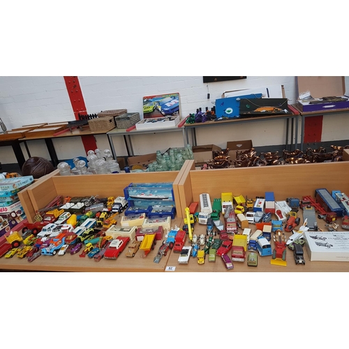 82 - Collection of Corgi, Dinky , Triang, cars, trucks, boats etc.