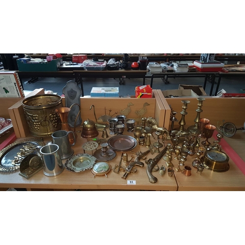 93 - Large quantity of brass and metalware
