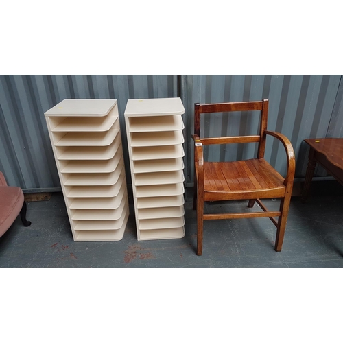 280 - Storage units and oak chair