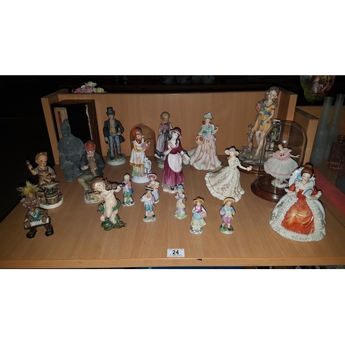 24 - Collection of figurines including Dresden lady