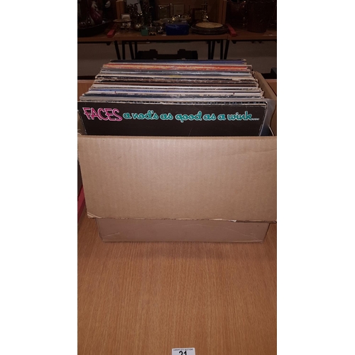 21 - Box of vinyl LP's and singles