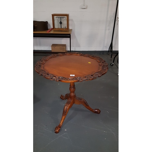 249 - Mahogany carved tilt top table