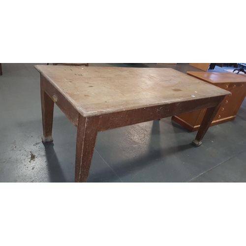 217 - Oak dining table with draw either end