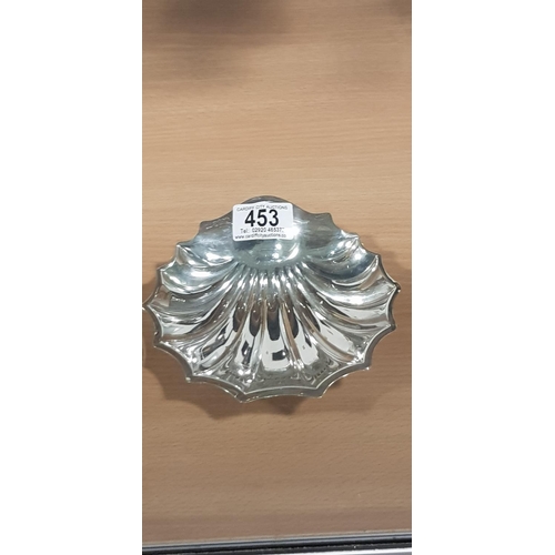 453 - Silver shell shaped bon bon dish (Sheffield hallmarks) in excess of 90 grams